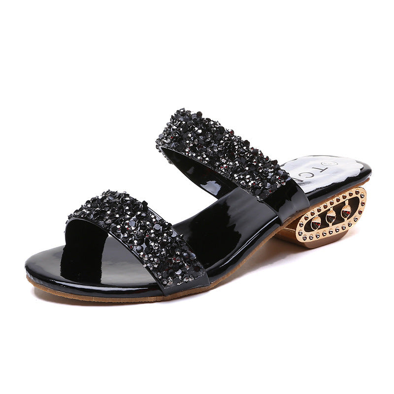 Dame strassdekorerede sandaler med elegant metalspænde Stilla