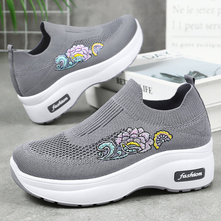 Femme Broderet Komfort Performance Sneakers Stilla