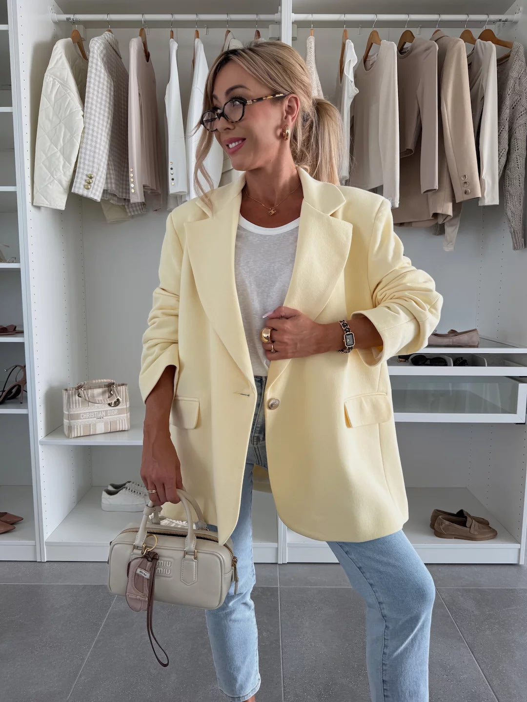 Dame afslappet oversized blazer Stilla