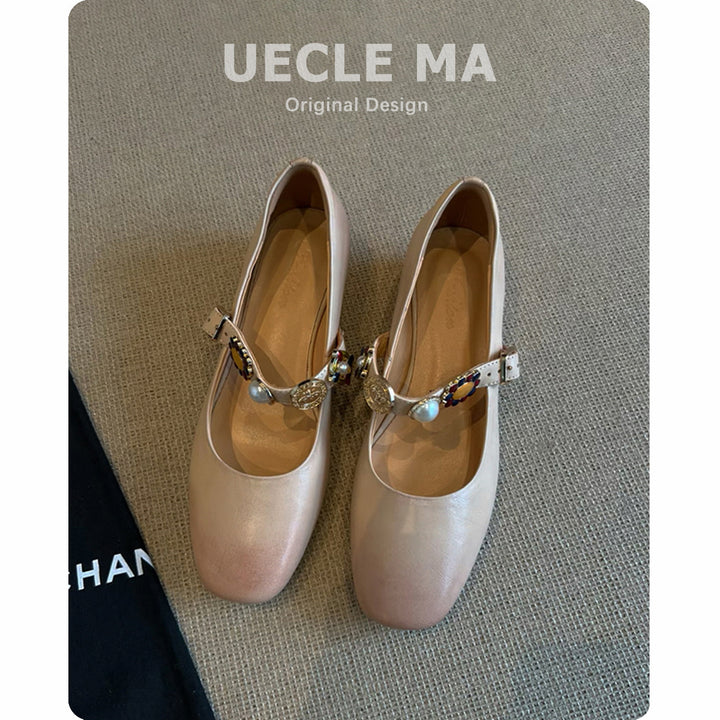 Damer elegante Mary Jane Loafers med dekorativ rem Stilla