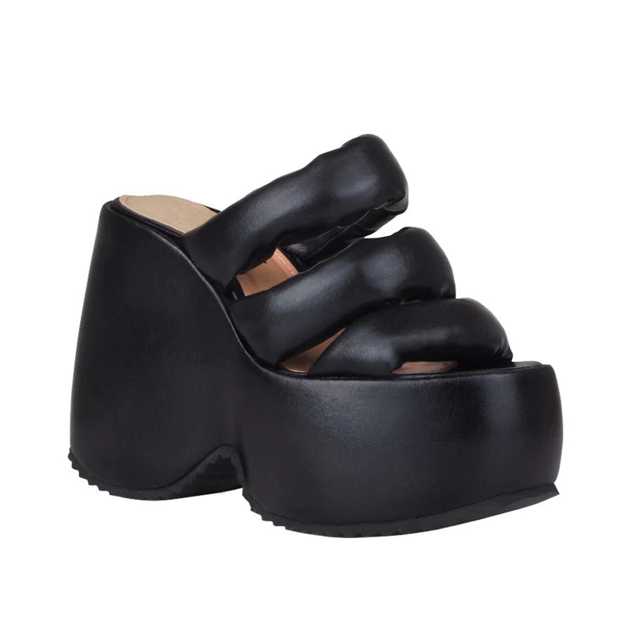Femme High-Platform Slide Sandaler med skulpturelt design Stilla
