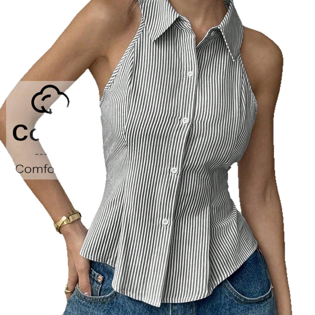 Dame skjortebluse top med elegant snit Skovae