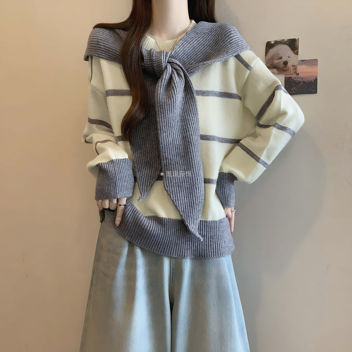 Kvinders casual sweater med snøring Stilla