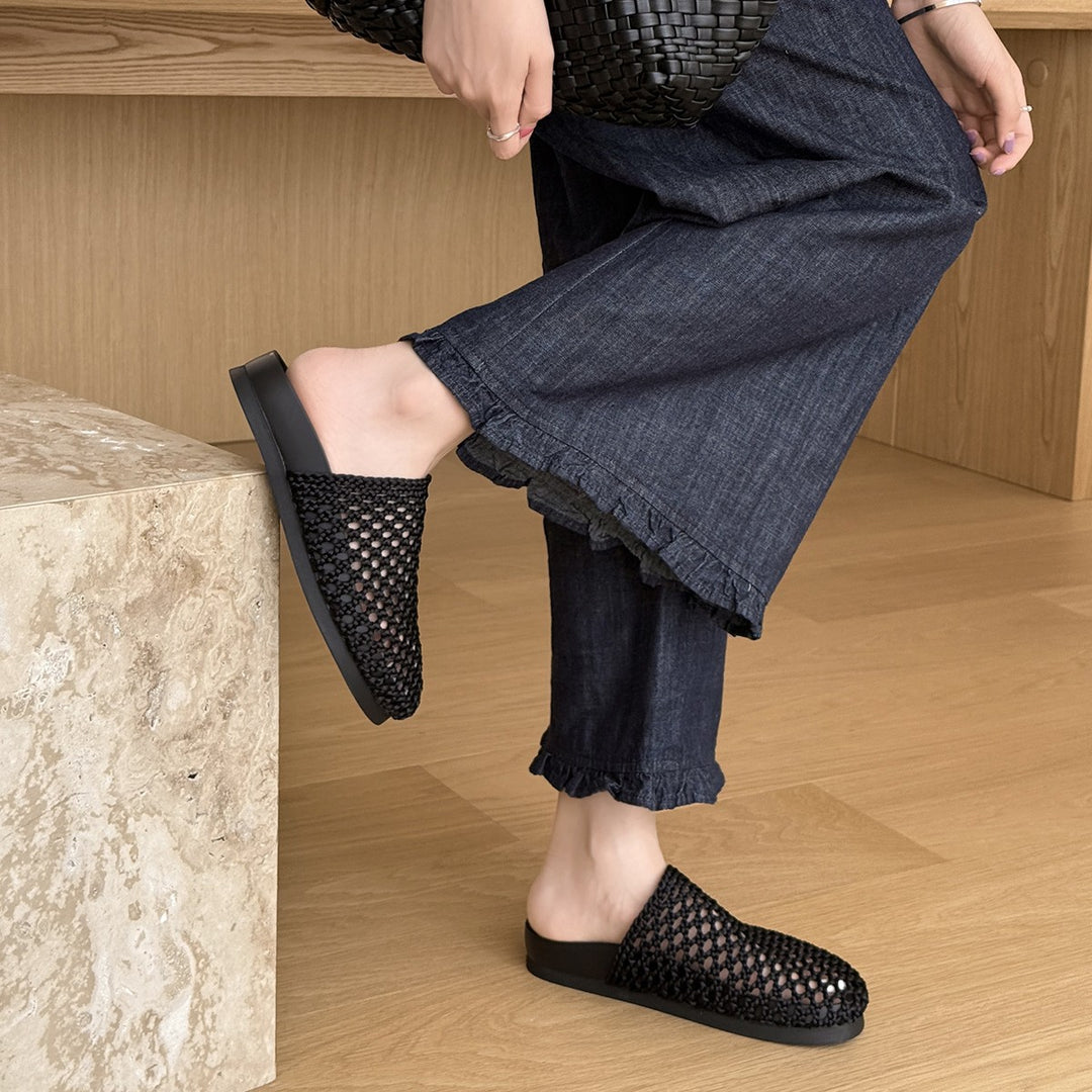 Femme Åndbare Åben-Tå Slip-On Mules Stilla