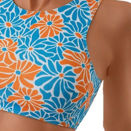 Dame Bikini sæt med høj taljeret shorts og sporty overdel Stilla