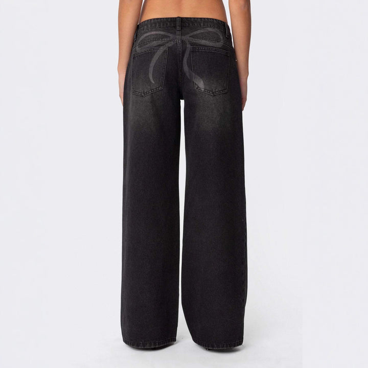 Dame casual flared jeans med bred ben Skovae