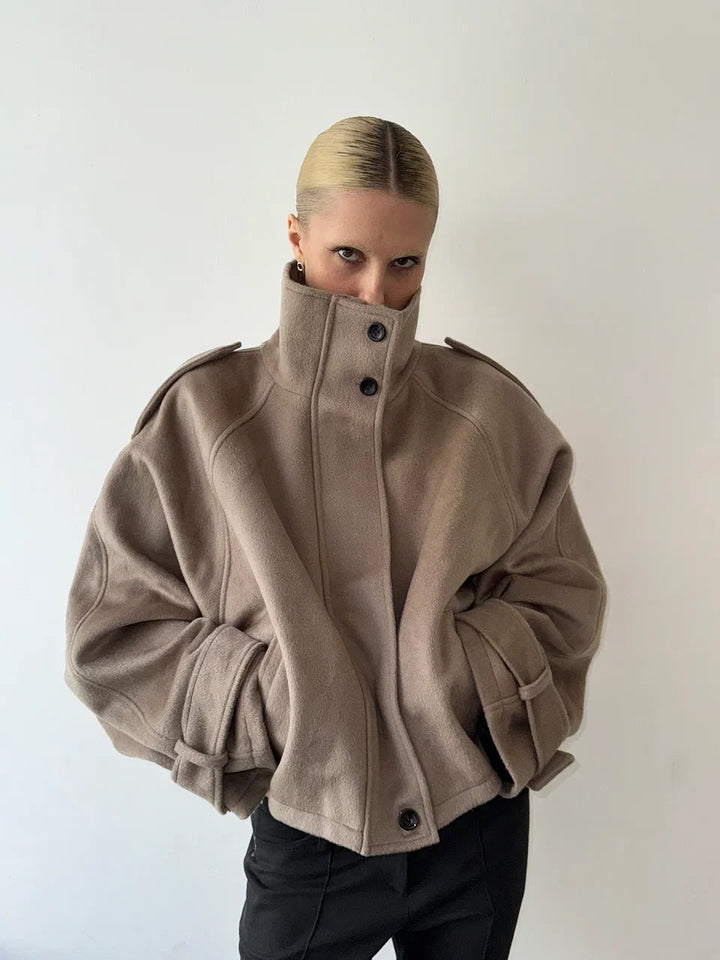 Kvinders fashionable oversized uldjakke Stilla