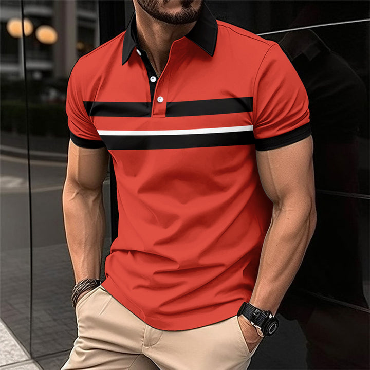 Herre polo shirt med moderne striber Stilla