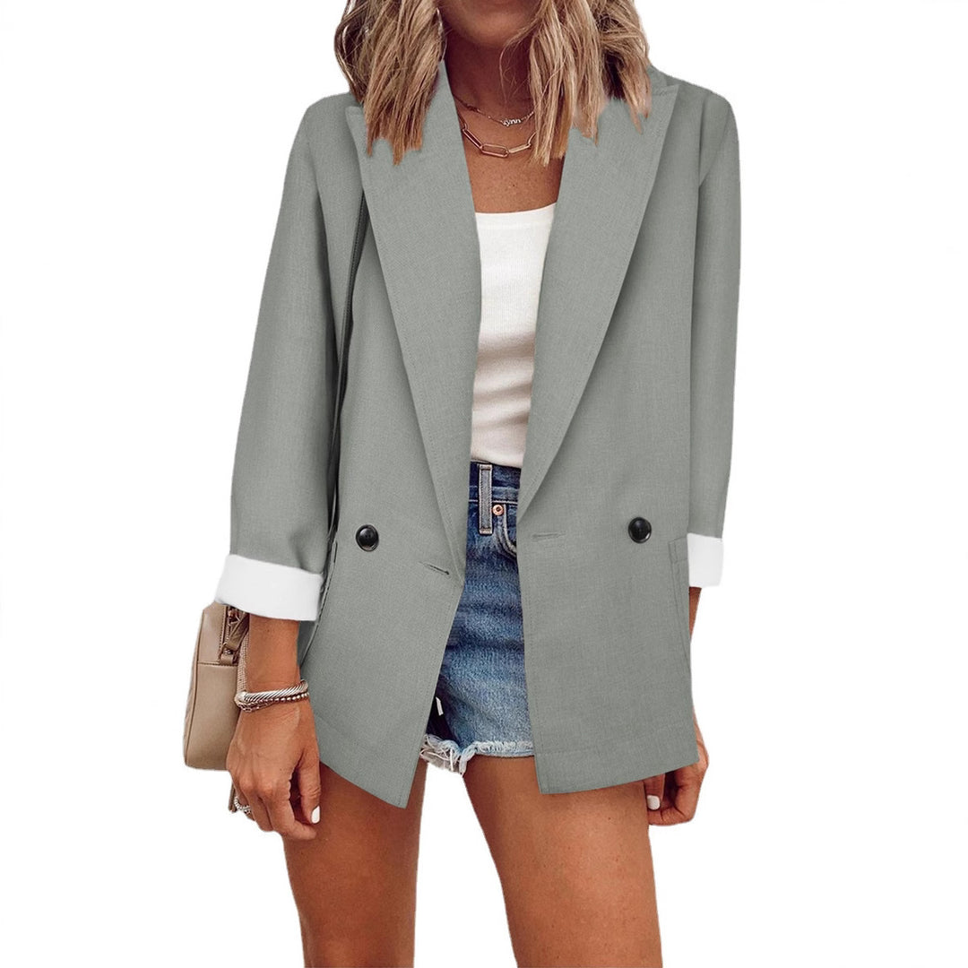 Dame afslappet oversized blazer med to knapper og dybe lommer Stilla