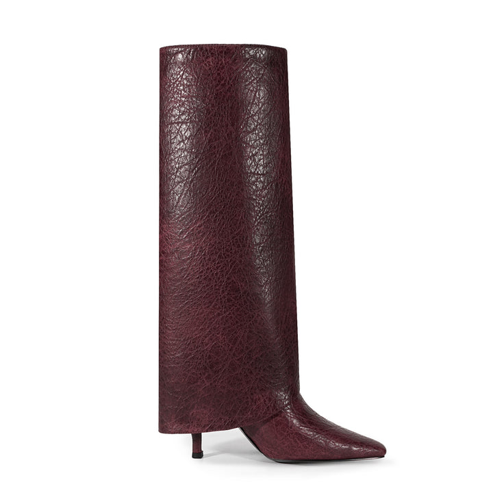 Femme Over-the-Knee Skulptureret Læder Stiletto Støvler Stilla