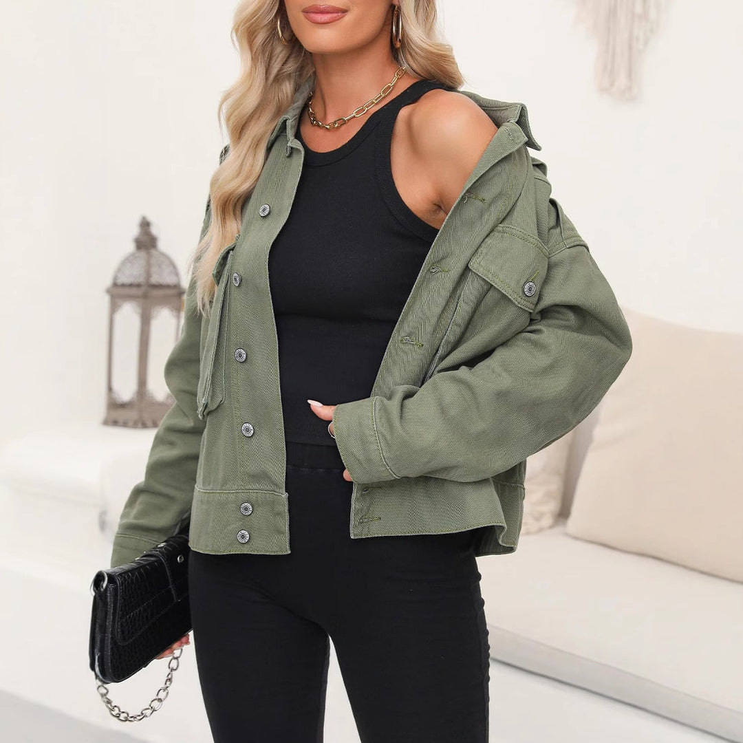 Dame afslappet oversized jakke med praktiske lommer og moderigtigt design Stilla