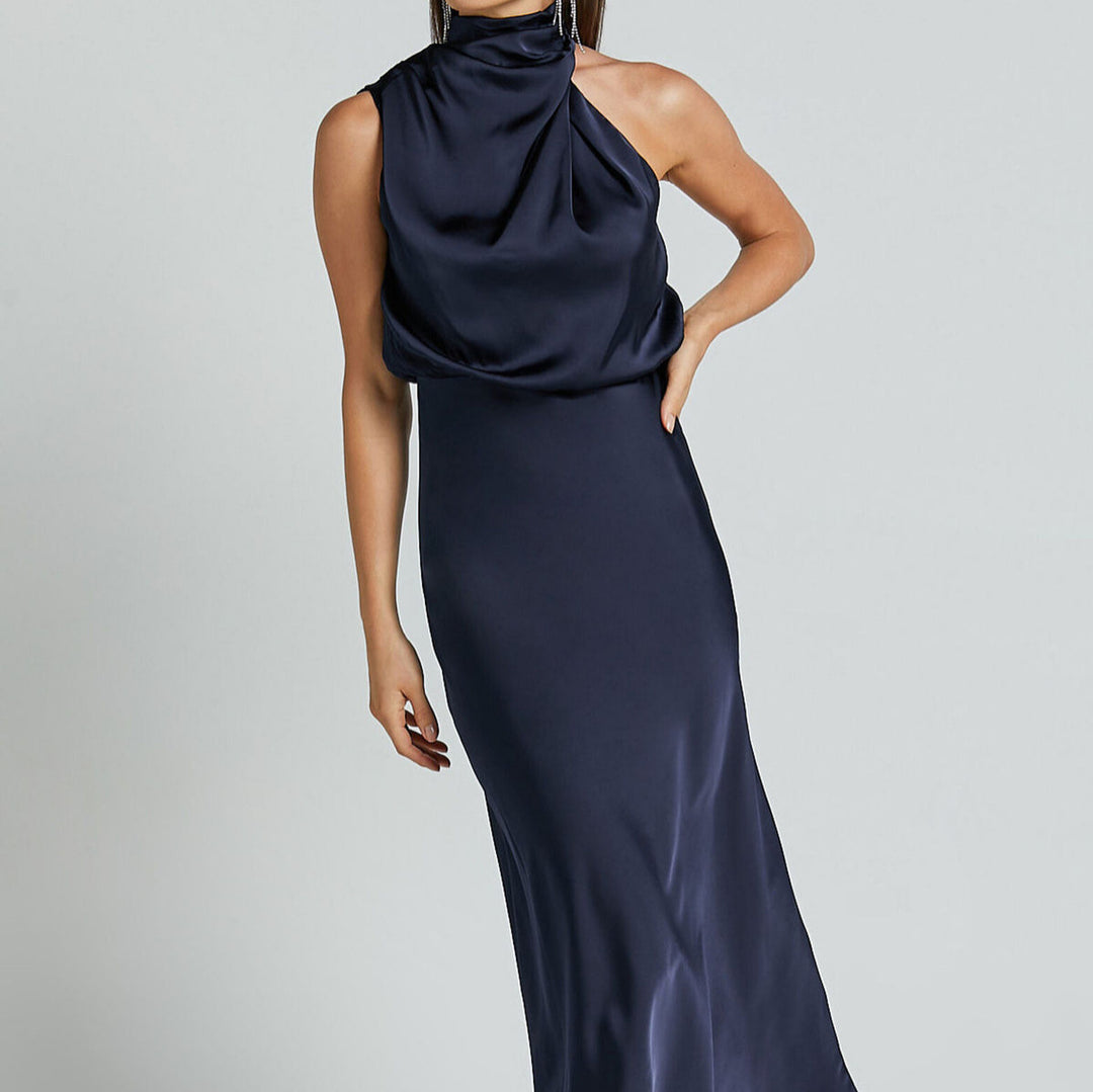 Dame Maxikjole med elegant Drapé Stilla
