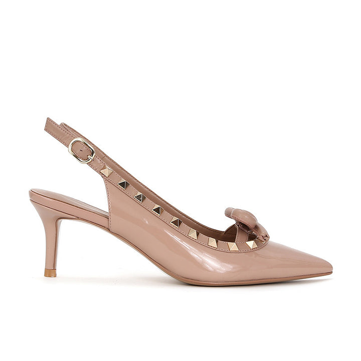 Dame Slingback Spidsede Stiletter med dekorative Nitter Stilla