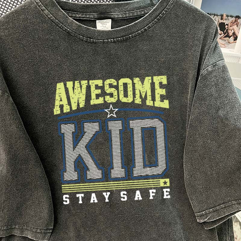 Dame T-Shirt med iøjnefaldende designet motiv og afslappet snit Stilla