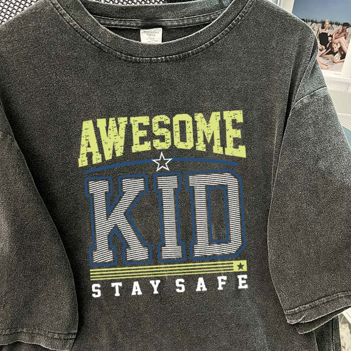 Dame T-Shirt med iøjnefaldende designet motiv og afslappet snit Stilla