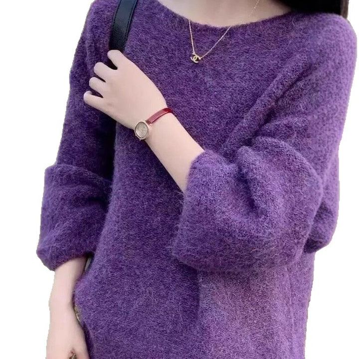 Kvinder Fluffy Strik Sweater med Loose Fit Stilla