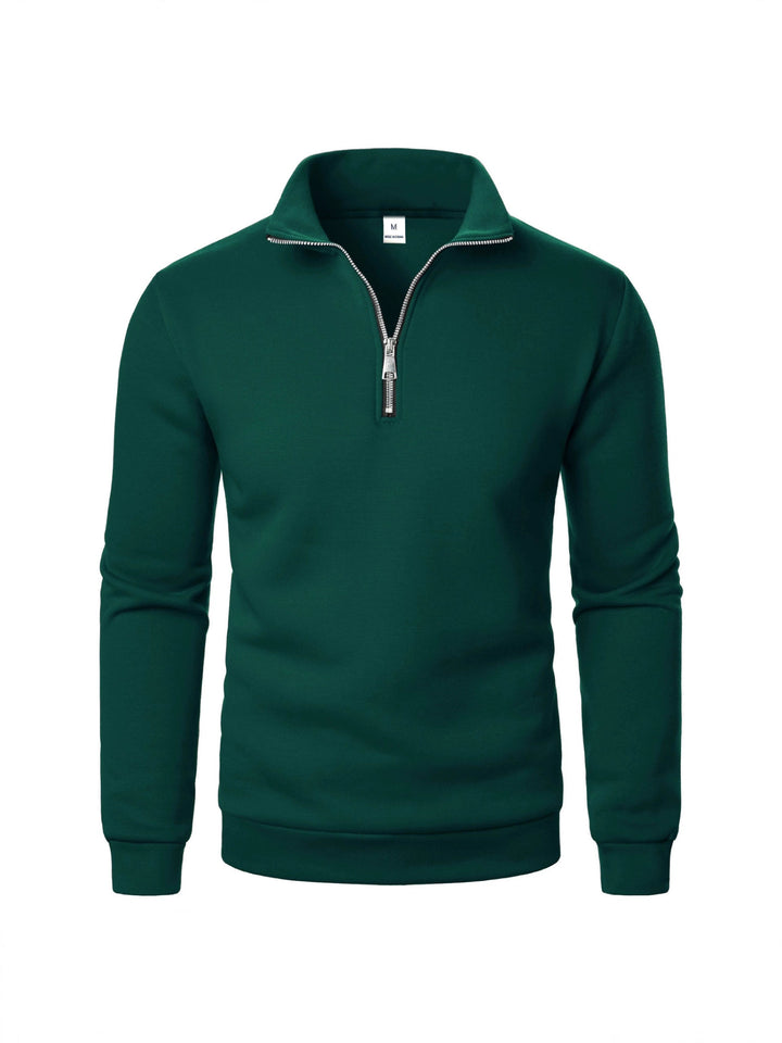 Herre fleece pullover med praktisk stående krave og lynlås Skovae