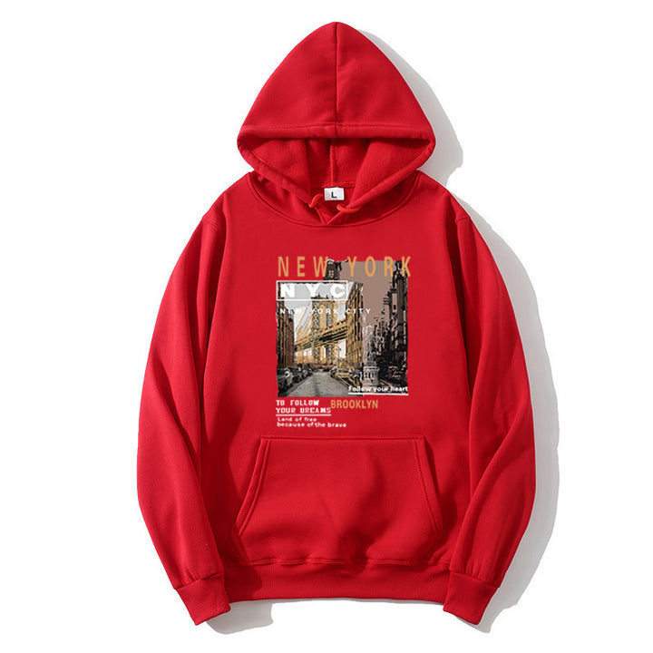 Kvinder hoodie med stilfuldt New York tryk Skovae