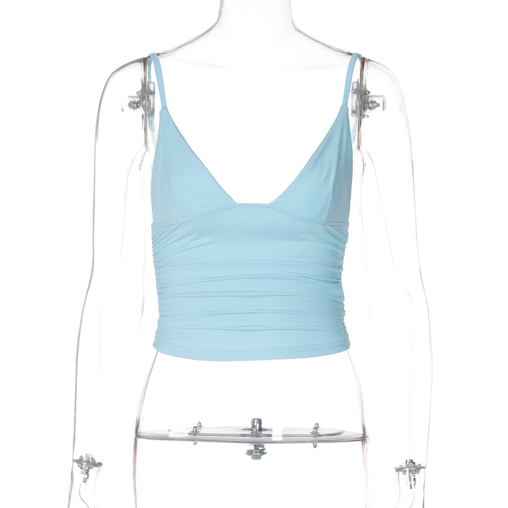 Dame Crop-Top med asymmetrisk snit og tætsiddende silhuet Skovae