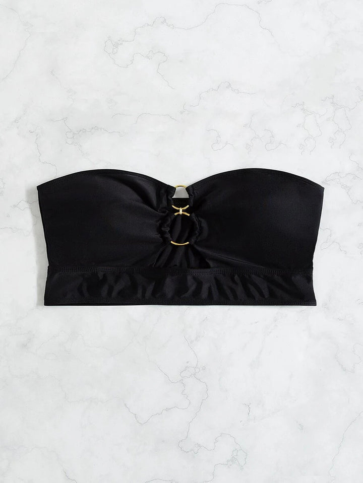 Dame Bustier Bikini-top med rynker og gyldne accenter Stilla