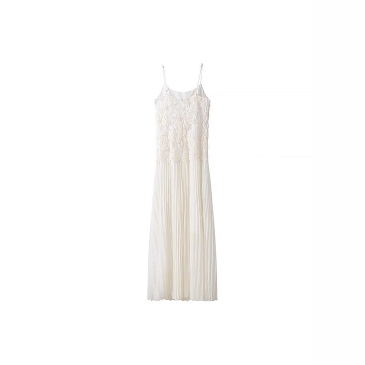 Dame elegant maxikjole med raffineret plisséfold-design og blomstret overdel Stilla