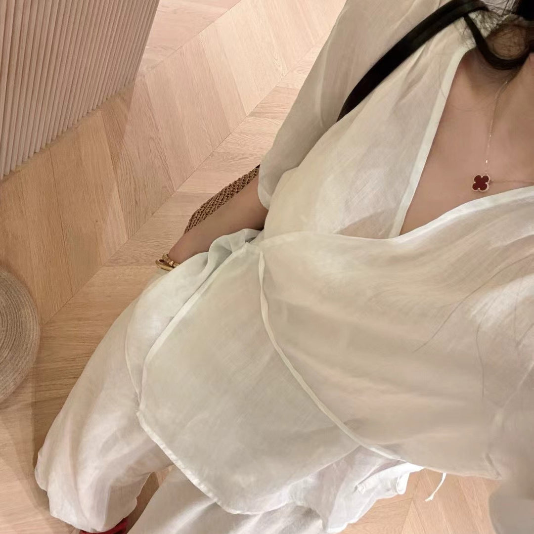 Dame Let Vikkebluse med Puffærmer Stilla