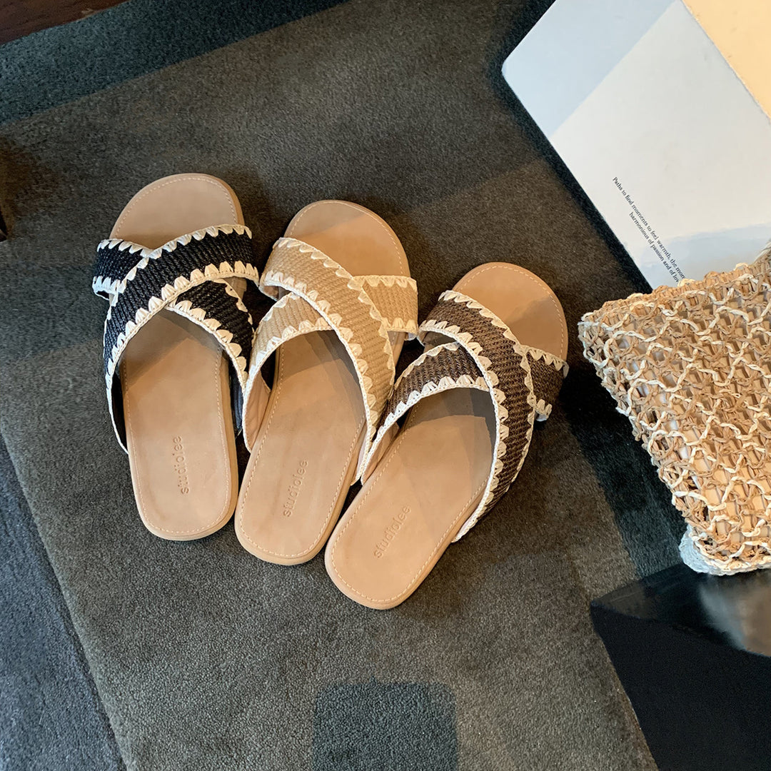 Femme Slip-On Kryds Pæl Rutsjebane Sandaler Stilla