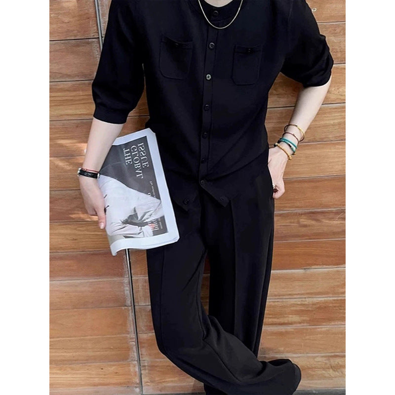 Dame elegant bluse med knapdetaljer og lommer Stilla