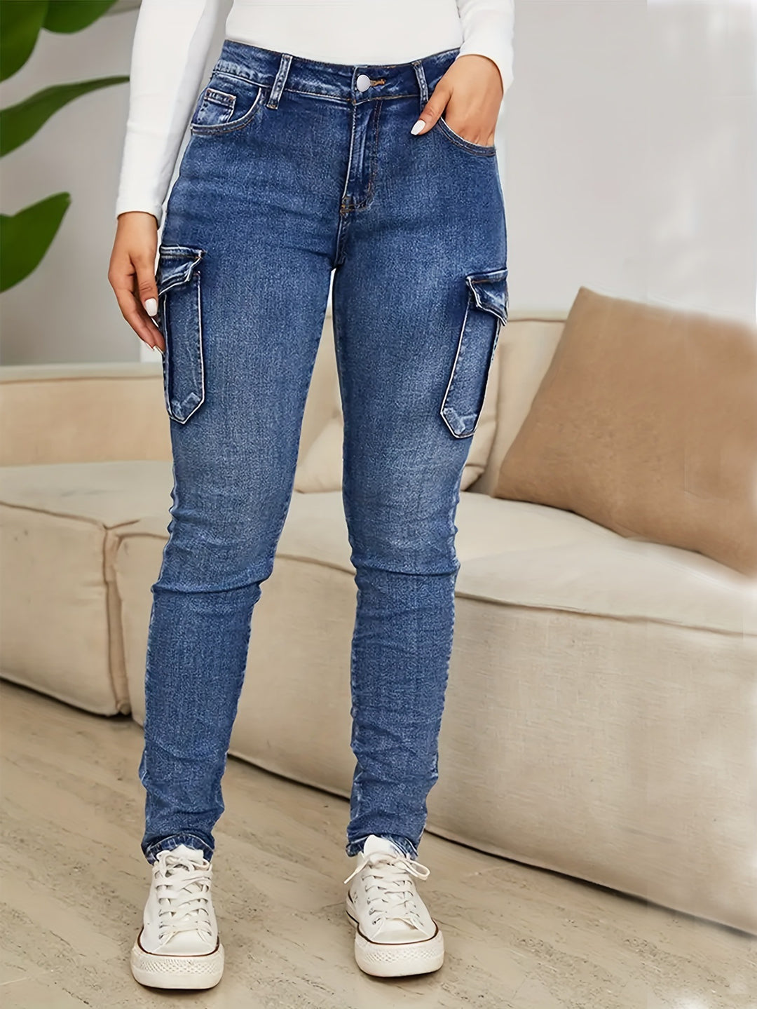 Dame cargo jeans i moderne snit Stilla