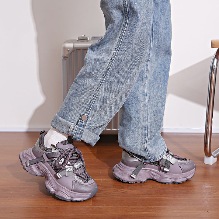 Dame Sporty Chunky Sneakers med åndbar mesh-overflade og ergonomisk dæmpning Stilla