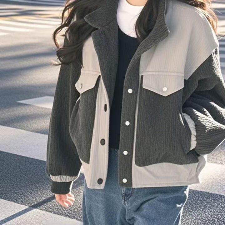 Damerne fashionable, oversized fleecejakke med struktureret design Stilla