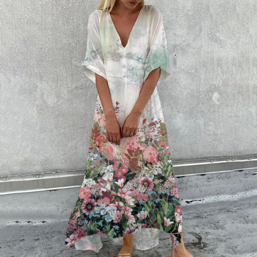 Dame sommerkjole med blomsterdesign Stilla