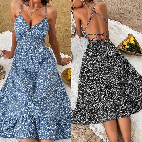 Kvinde blomsterprint sommerkjole Stilla