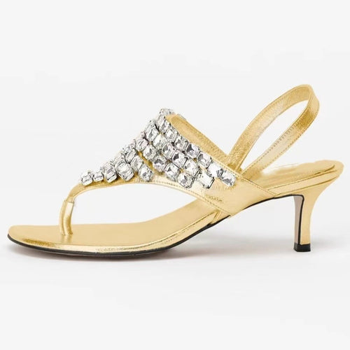 Dame Elegant med strass dekoreret Slingback Sandaler Stilla