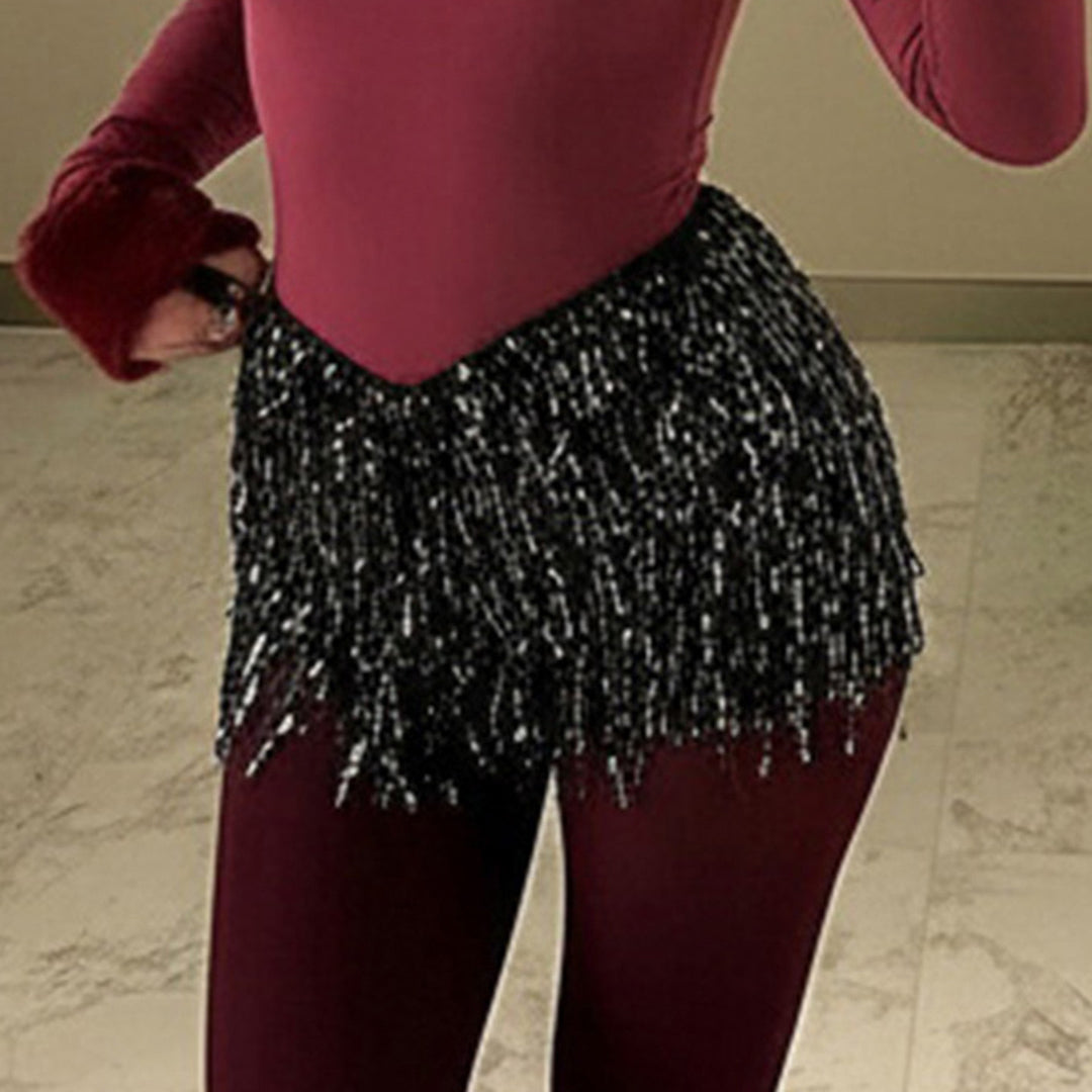Dame glamourøse paillet-shorts Skovae