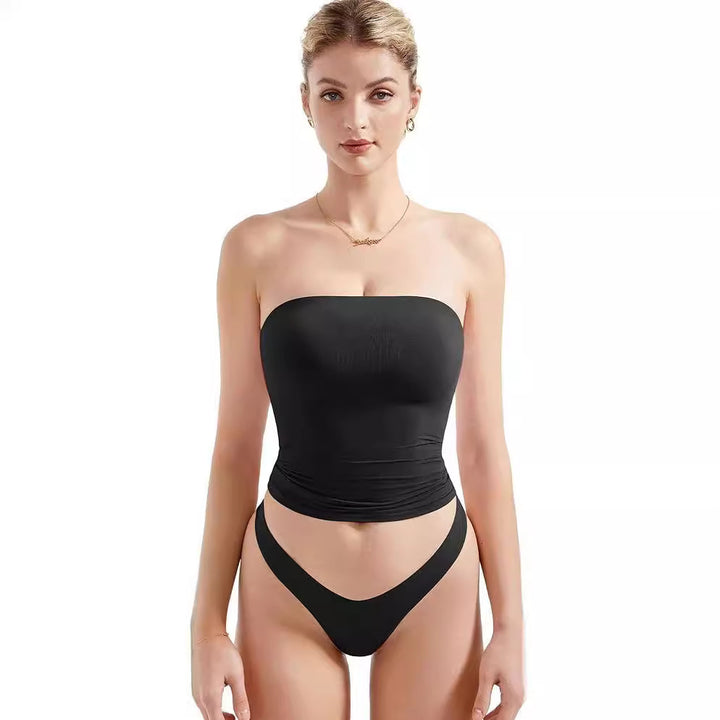 Dame Bandeau Bikini-sæt med moderigtigt højtaljet snit Skovae