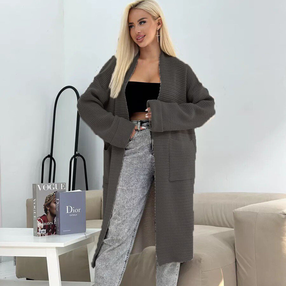 Femme Cozy Åben Front Strik-Cardigan Stilla