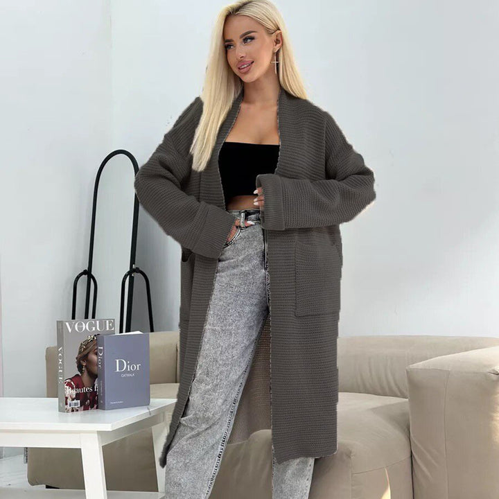 Femme Cozy Åben Front Strik-Cardigan Stilla