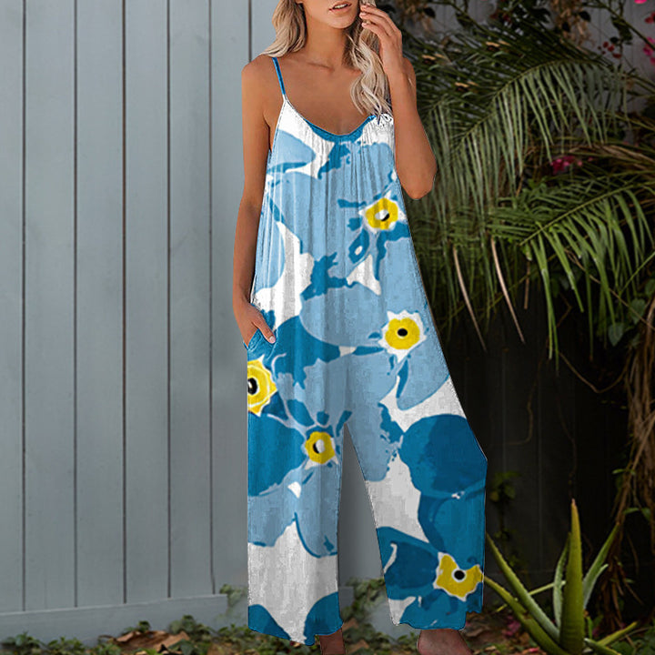 Dame Floral Print Maxi Jumpsuit Stilla
