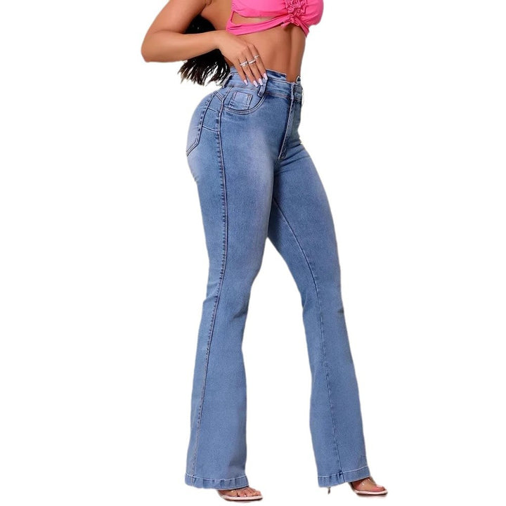 Dame Bootcut Jeans med høj talje og elastisk materiale Stilla