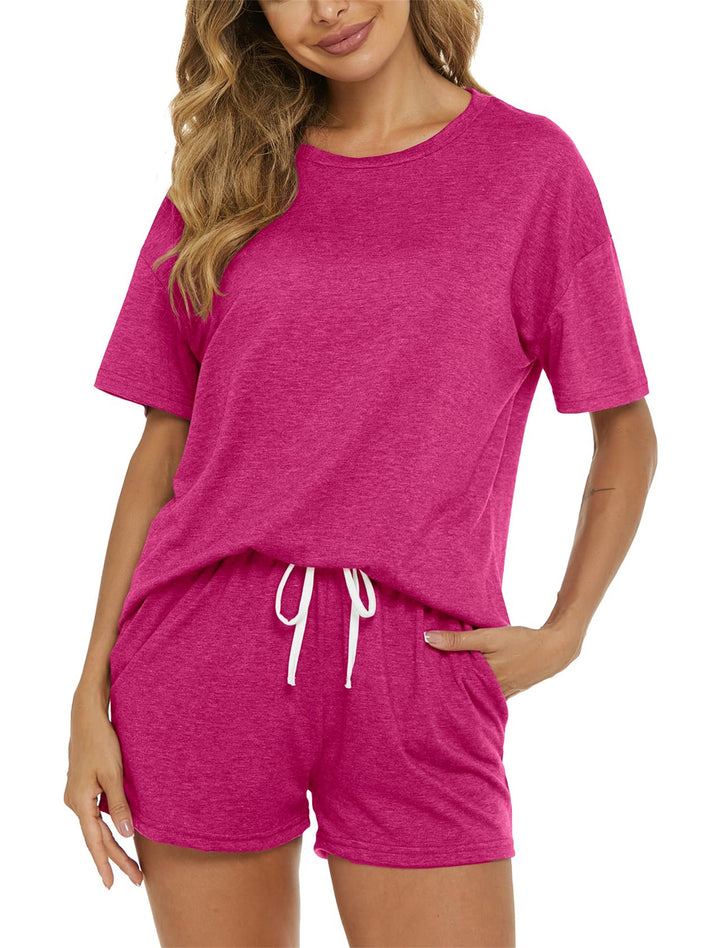 Dame afslappet kortærmet loungewear-sæt med elastisk talje Stilla