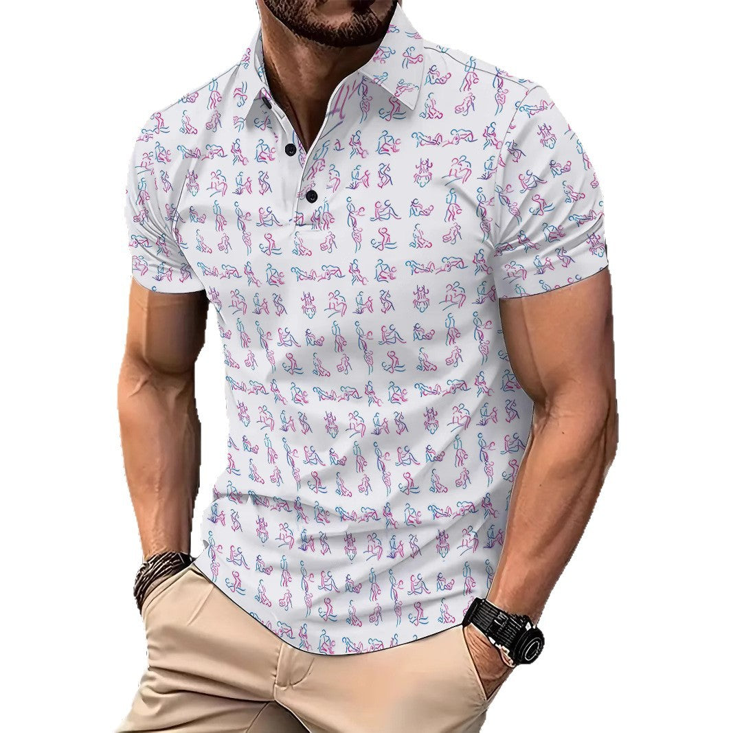 Herrer Kortærmet Poloshirt med kunstnerisk Figurdesign Stilla