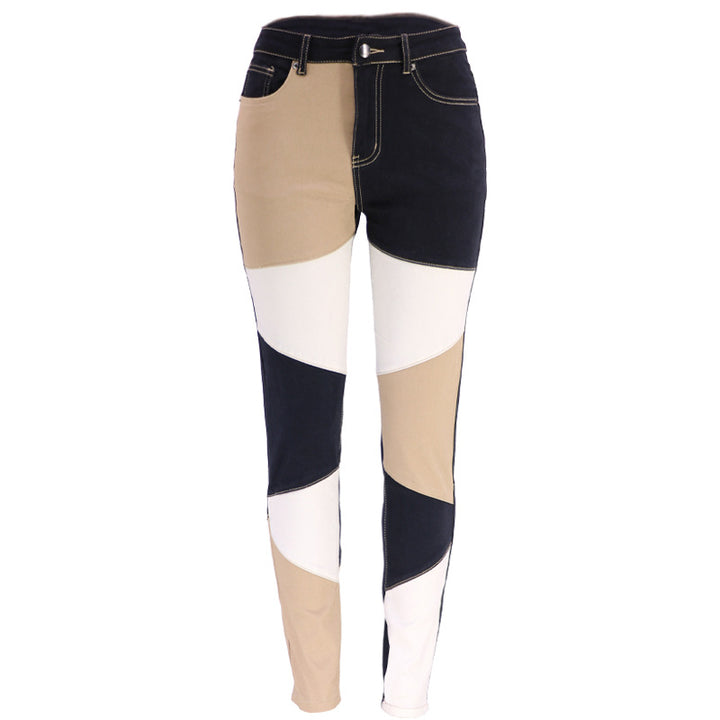 Dame Figurtilpassede Jeans med moderne Patchwork-design Stilla