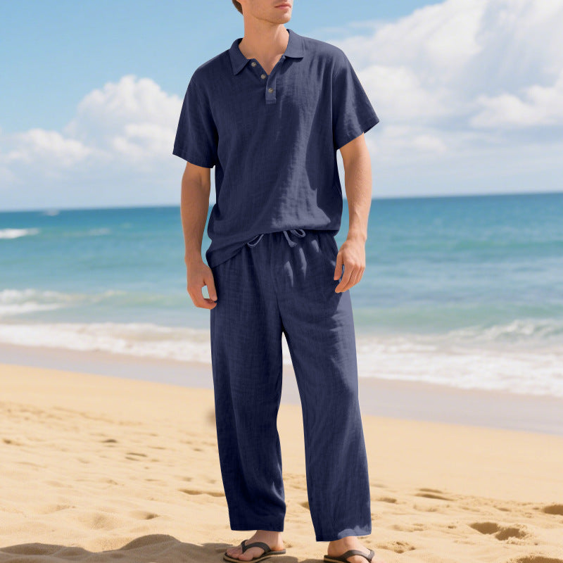 Herrer afslappet strand-outfit i afslappet stil med elastisk linning Stilla