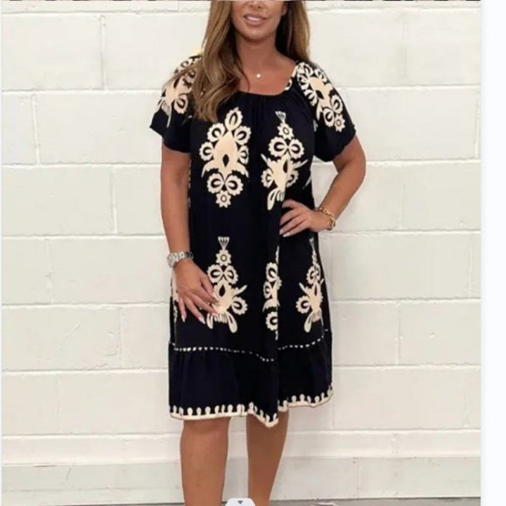 Stilla | Chic Sommer Floral Kort Ærme Kjole