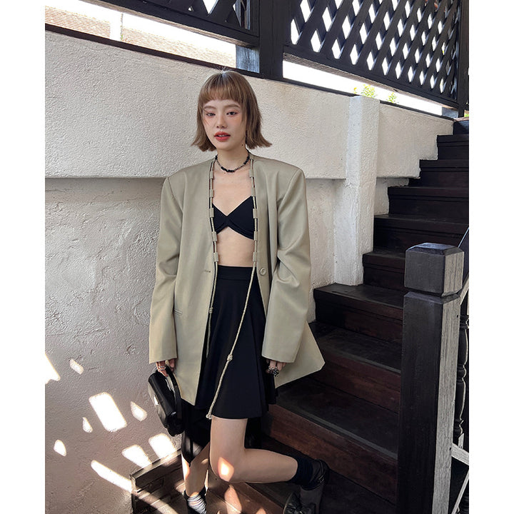 Dame Oversize-blazer med afslappet snit og elegante detaljer Stilla