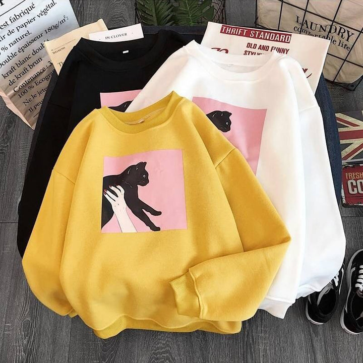 Kvinders casual sweatshirt med kreativt dyredesign Skovae