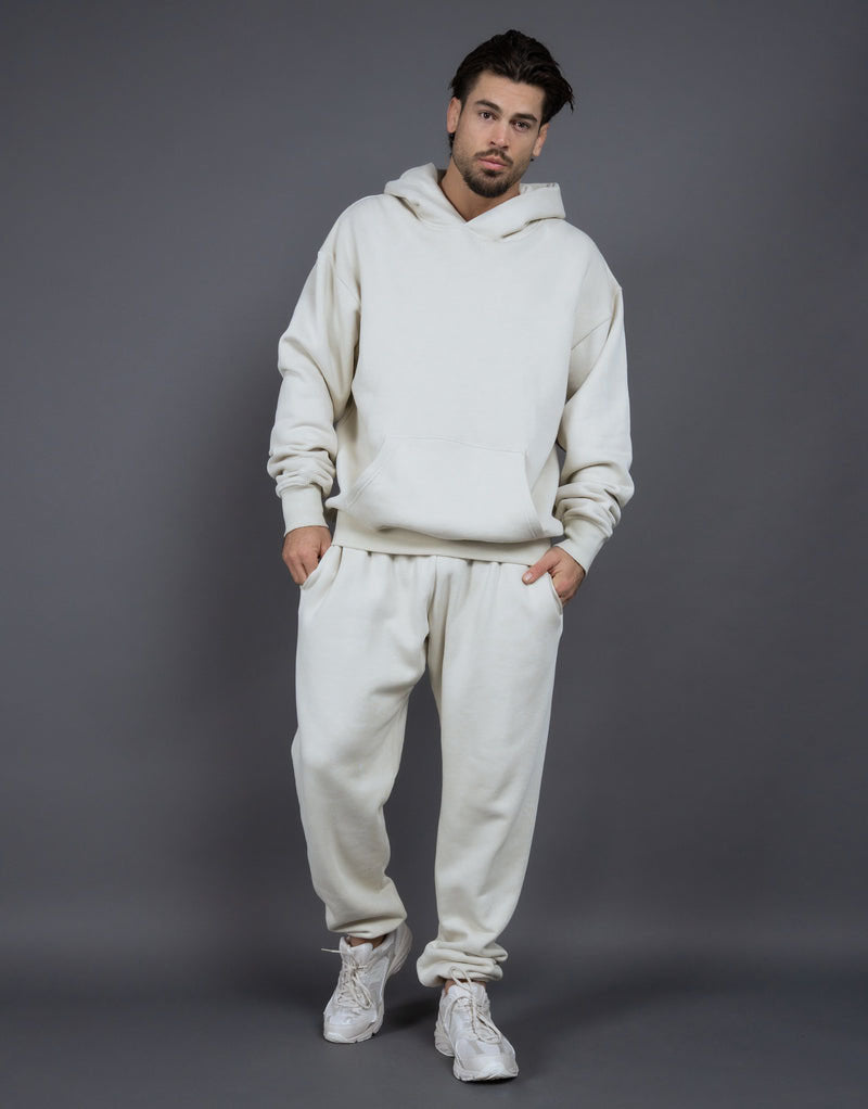 Herrer Behagelig bomulds-sweatsuit med praktiske lommer og elastisk talje Stilla