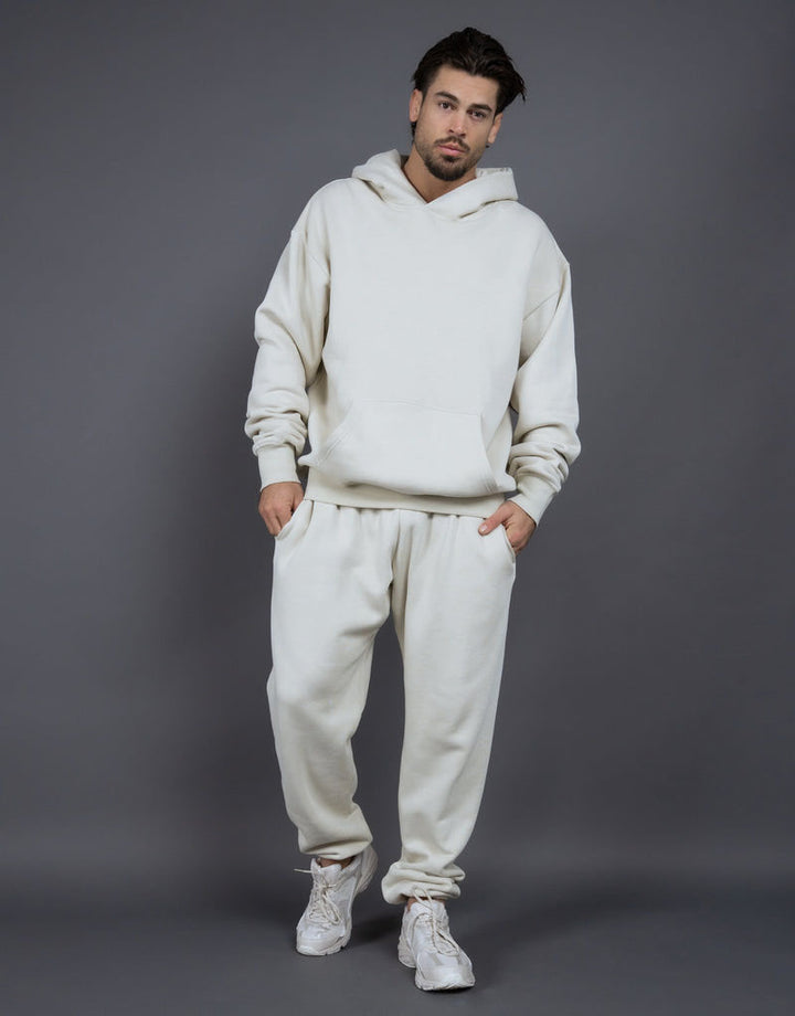 Herrer Behagelig bomulds-sweatsuit med praktiske lommer og elastisk talje Stilla