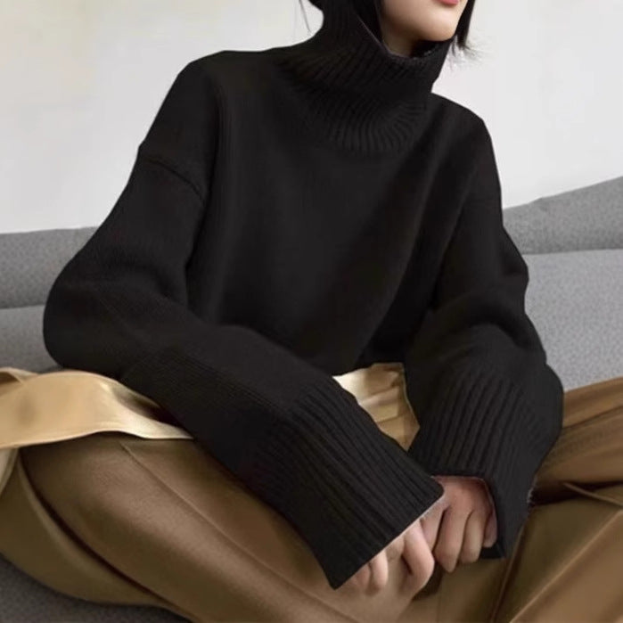 Dame hyggelig rullekrave sweater Stilla